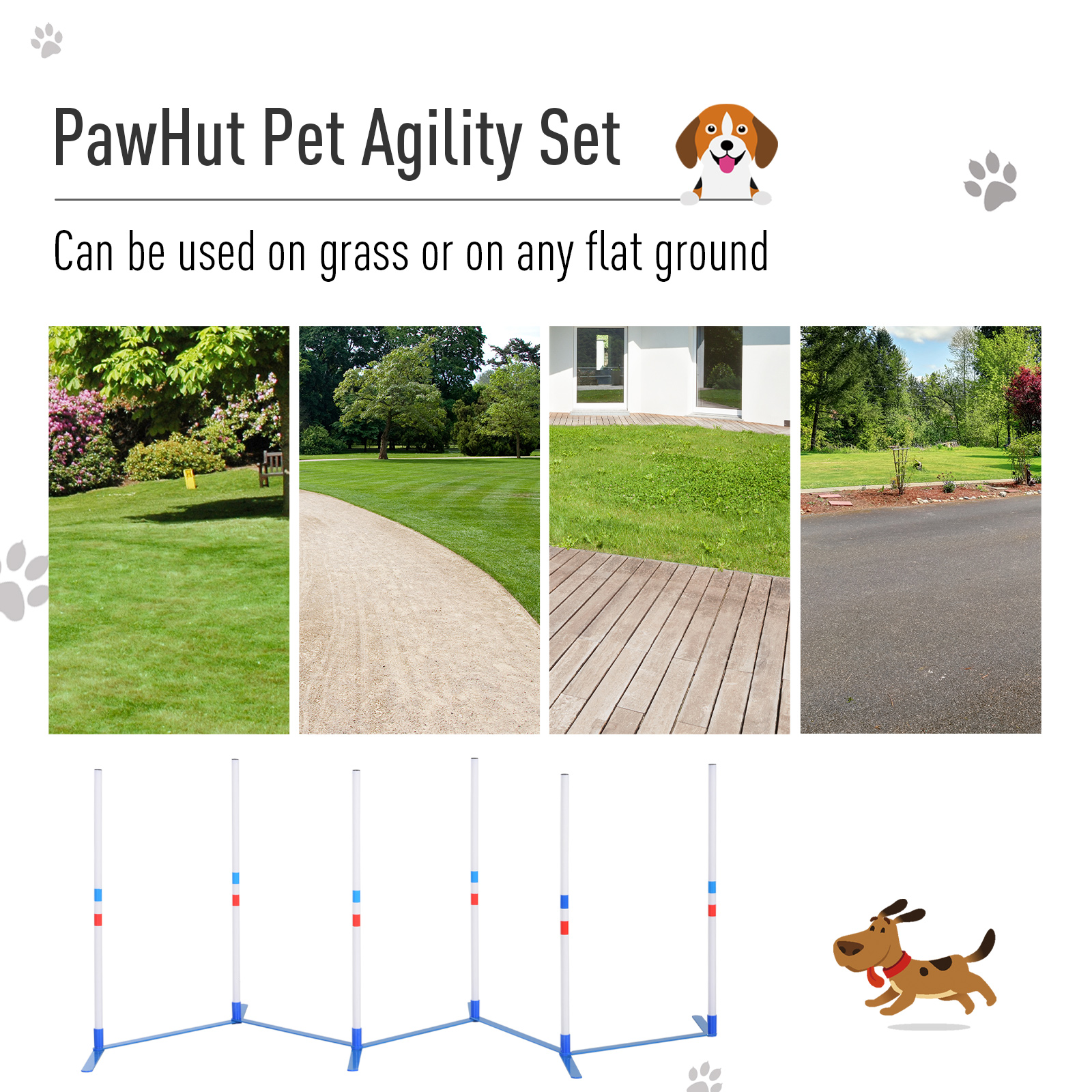 Kit de obstáculos para perros - Conjunto de varillas de entrelazamiento para entrenamiento y ejercicio al aire libre — imagen 7