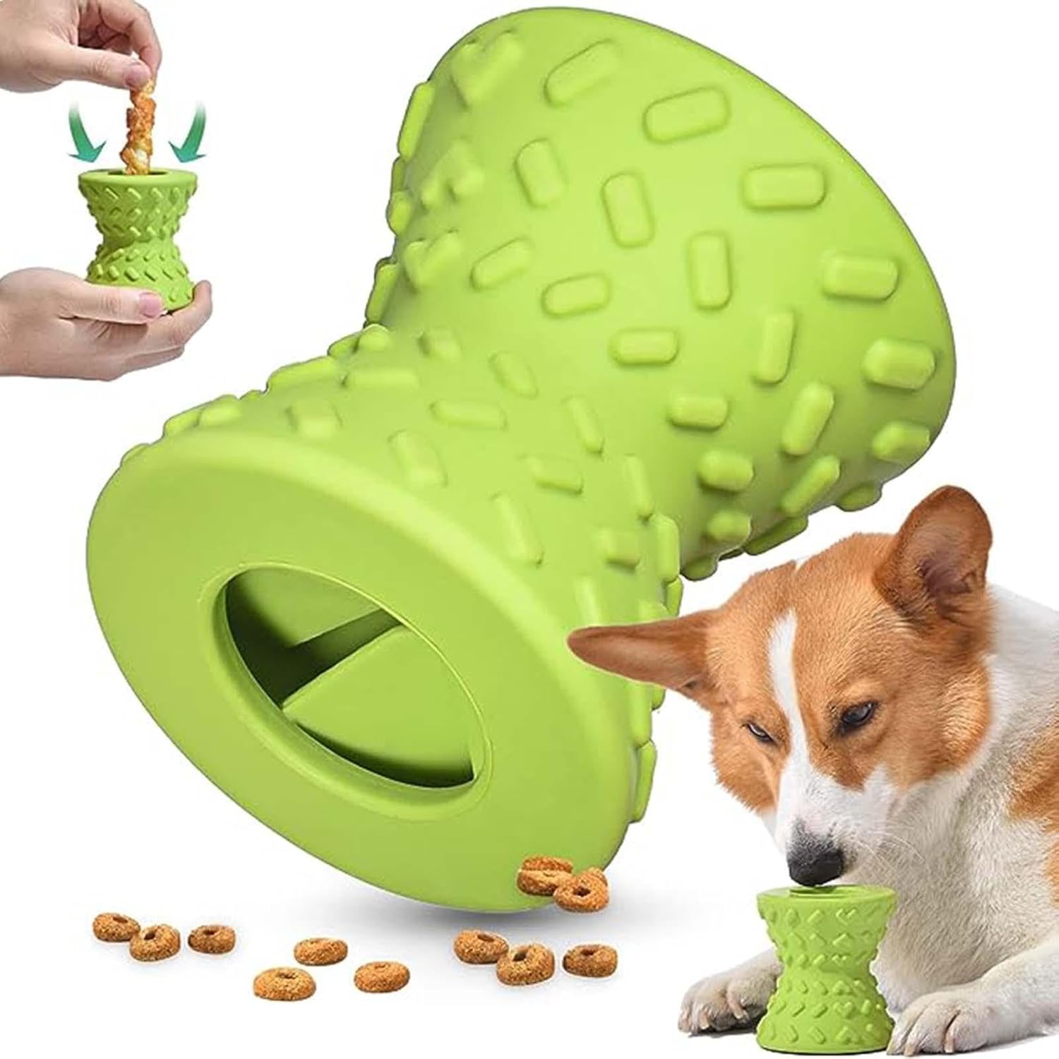 Green Dog Toy Dumbbell Dropper Made Of Natural Rubber, Resistant To Biting And Grinding Teeth, Puzzle Pet Dog Toy — image 5