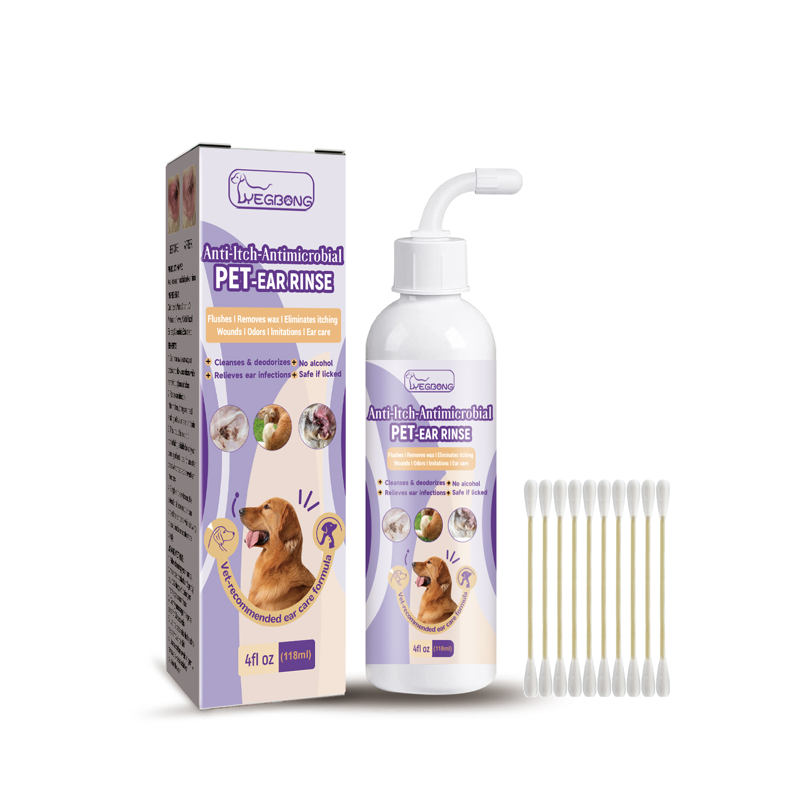 Pet Ear Cleaner, Cats And Dogs Relieves Ear Canal Odors Cleaning Earwax Ear Wash Drops — image 4