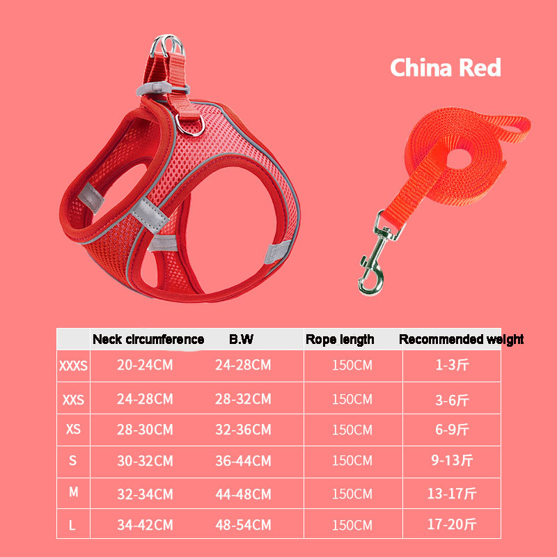 Pet Supplies Vest Pet Leash Cat Dog Chest Strap Breathable Reflective Dog Walking Chain — image 4