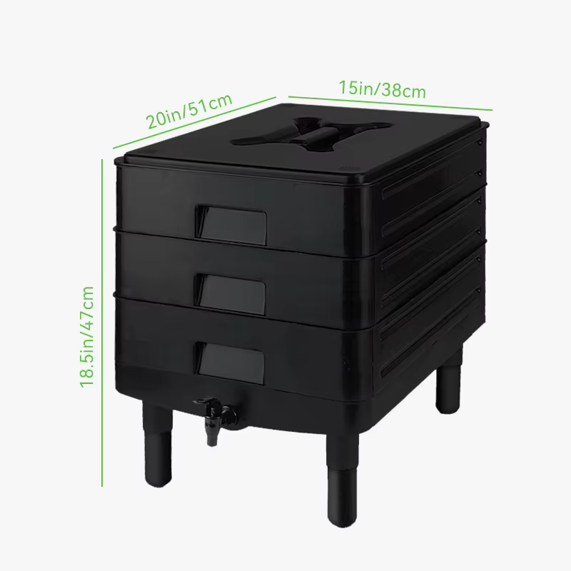 Courtyard Tray Compost Plastic Worms Farm Growing Worm Bin Kitchen Outdoor Environmental protection Compost Bin — image 5