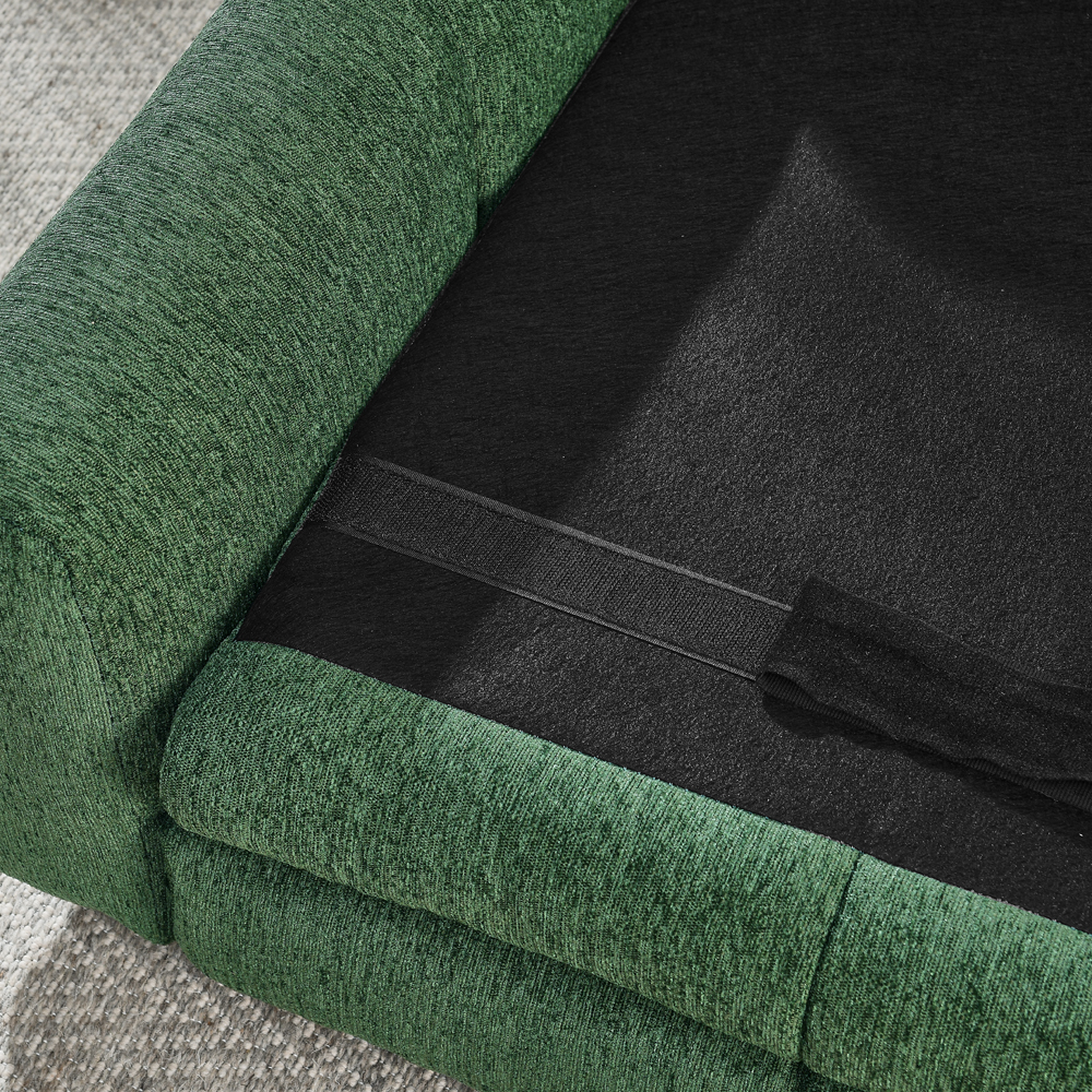 Sofá para Perros Grande y Comodo con Soporte Elevado, Mueble de Piso para Canes Grandes, Sofá Moderno de Lino Verde Oliva — imagen 2