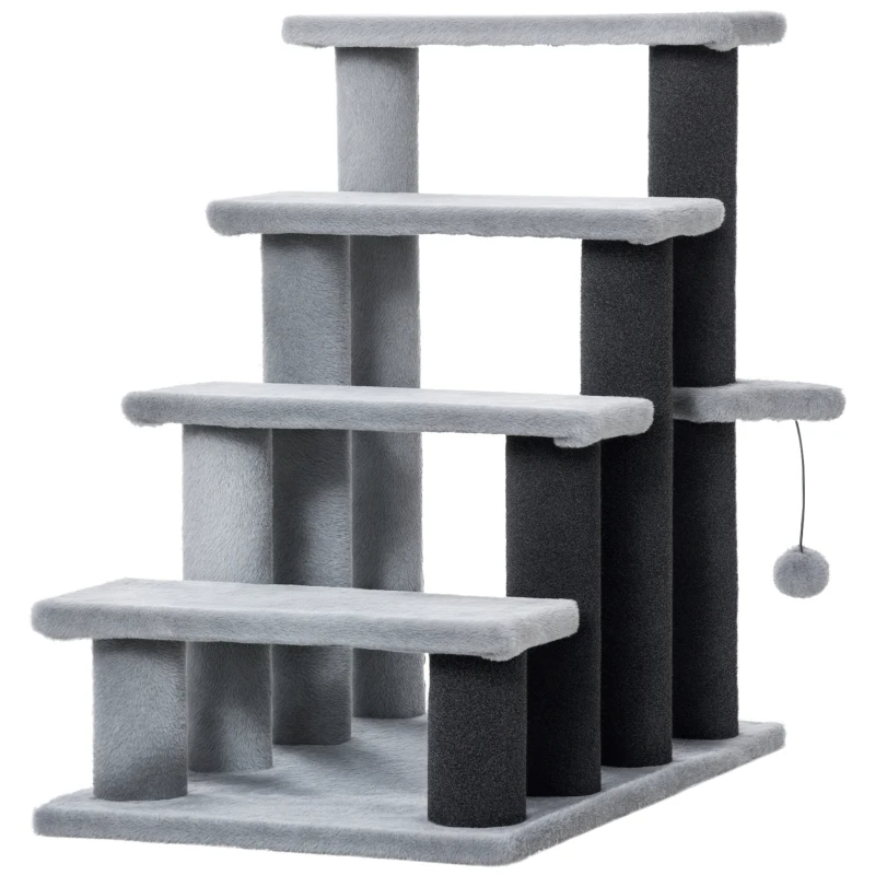 Cat Tree, Cat Tower Cat Stair Steps With Scratching Post, Hanging Play Ball For High Bed, Sofa, Indoor Outdoor — image 9