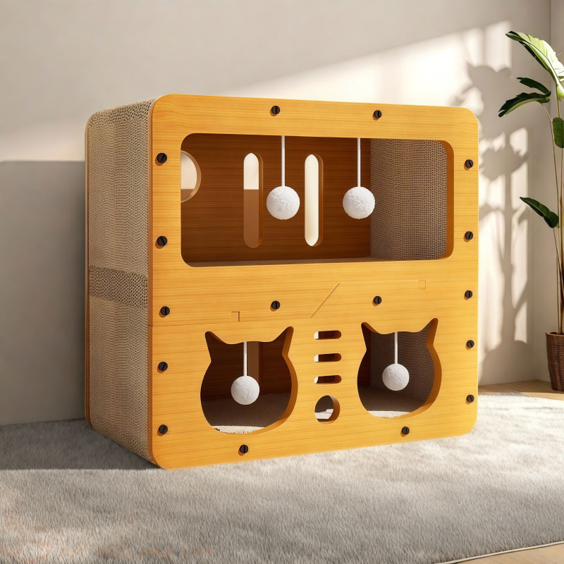 3-in-1 Cat House, Bed & Scratch Post - Multi-Layer Structure Made of Soft, Eco-Friendly Cardboard — image 1