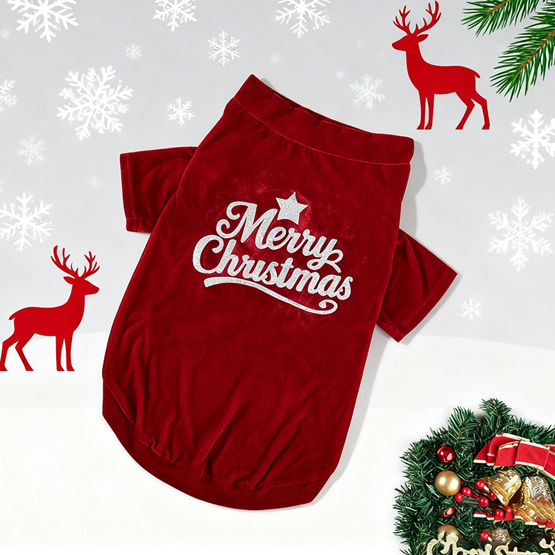 Christmas pet clothes autumn and winter two foot vest New Year's small medium and large dog clothes — image 6