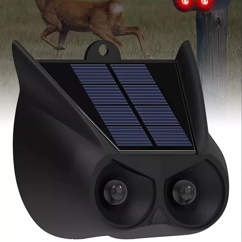 New Solar Animal Repellent Device IP55 Waterproof Wild Boar Rabbit Repeller Nighttime Deer Deterrent For Fox Raccoon Coyote — image 1