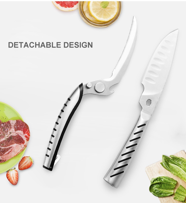 XITUO kitchen multi-function scissors stainless steel chicken bone scissors monster scissors chef knife kitchen tools — image 2