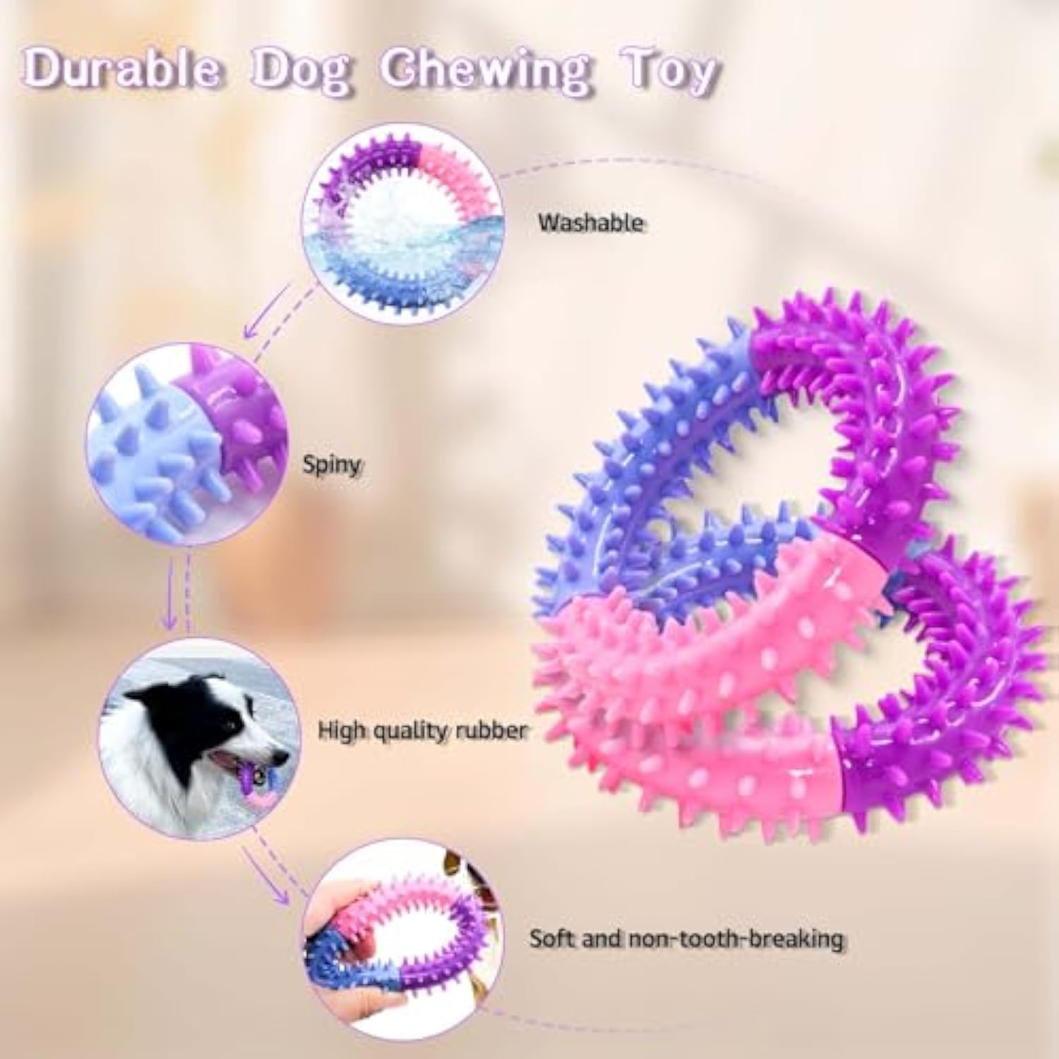 Dog Chew Toys Ring Dog Teething Toys Rubber Puppy Teething Toys Pet Toys For Small Medium Large Dogs — image 1