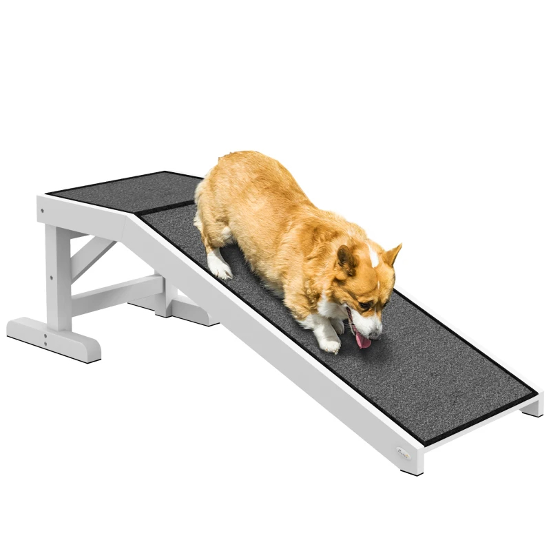 PawHut Pet Ramp For Dogs & Cats With Non-Slip Carpet, White — image 3