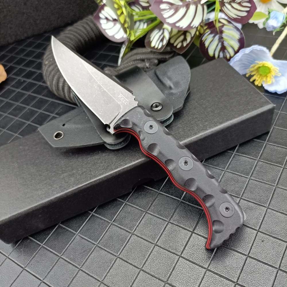 TKELL 003 Knife Multi-functional Wilderness Rescue Tool EDC Straight Knife Cutting Knife Outdoor Camping & Fishing Gear with K Sheath Good Gift Ideas for Festivals — image 1