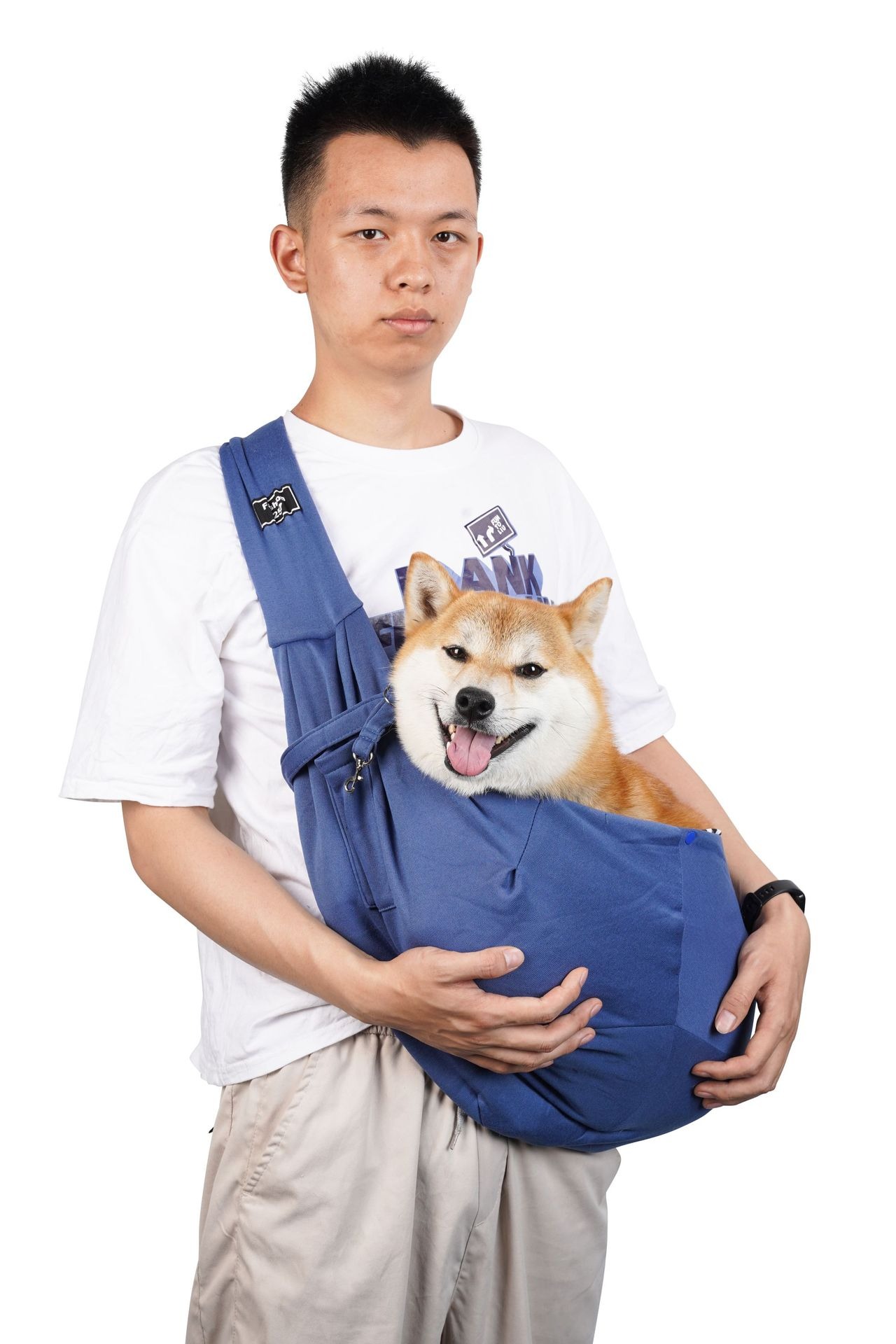 Crossbody breathable dog folding pet bag with large capacity pet supplies portable cat bag for outdoor use — image 8