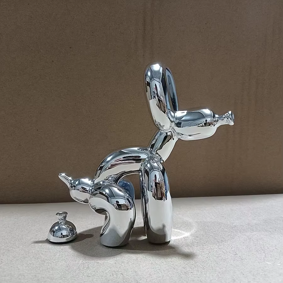 Estatua de Perro Globo en Postura de Cuclillas: Diseño Moderno para Decoración Interiores - Habitaciones, Oficinas, Escaleras — imagen 6