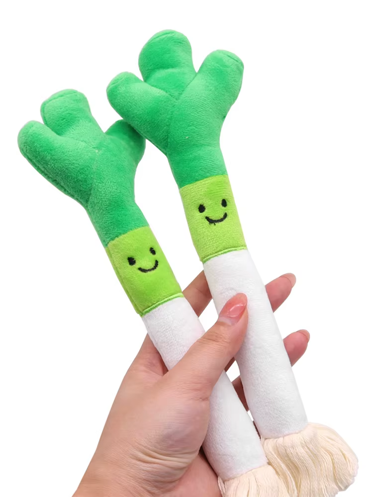 Plush Pet Chew Toys Bite Resistant Simulated Scallion Bell Sounding Teeth Cleaning Interactive Playing Supplies For Dog Cat — image 4