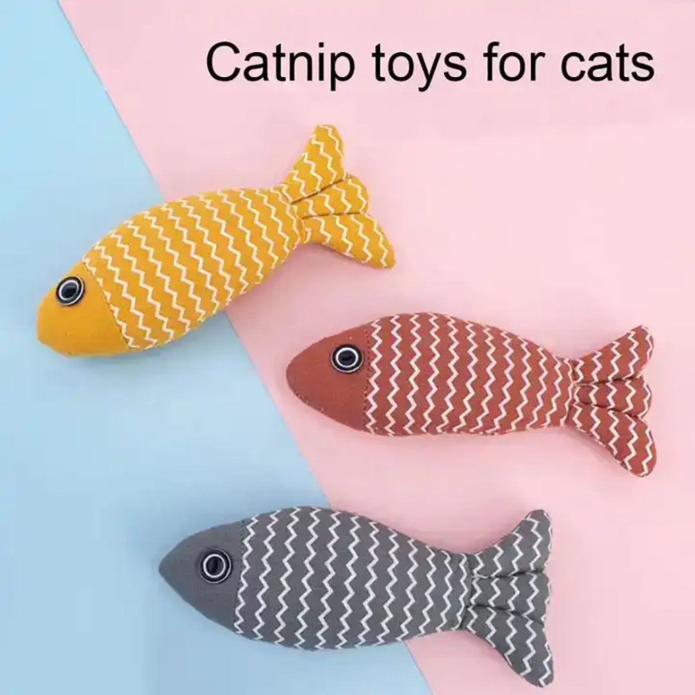 Juguete de Pescado de Catnip para Gatos, Cojín de Lona, Juguetes Interactivos para Kitten con Sonido y Textura — imagen 16