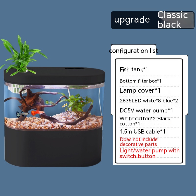 Paisaje ecológico de acuario de escritorio, autocirculación, mini pecera doméstica de cambio de agua reducido — imagen 7