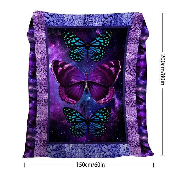 Manta de Algodón Suave con Diseño de Mariposas - Un Achatado y Calentito Tapiz para Oficina, Cama, Camping y Viajes - Regalo Versátil para Todos los Estaciones — imagen 2