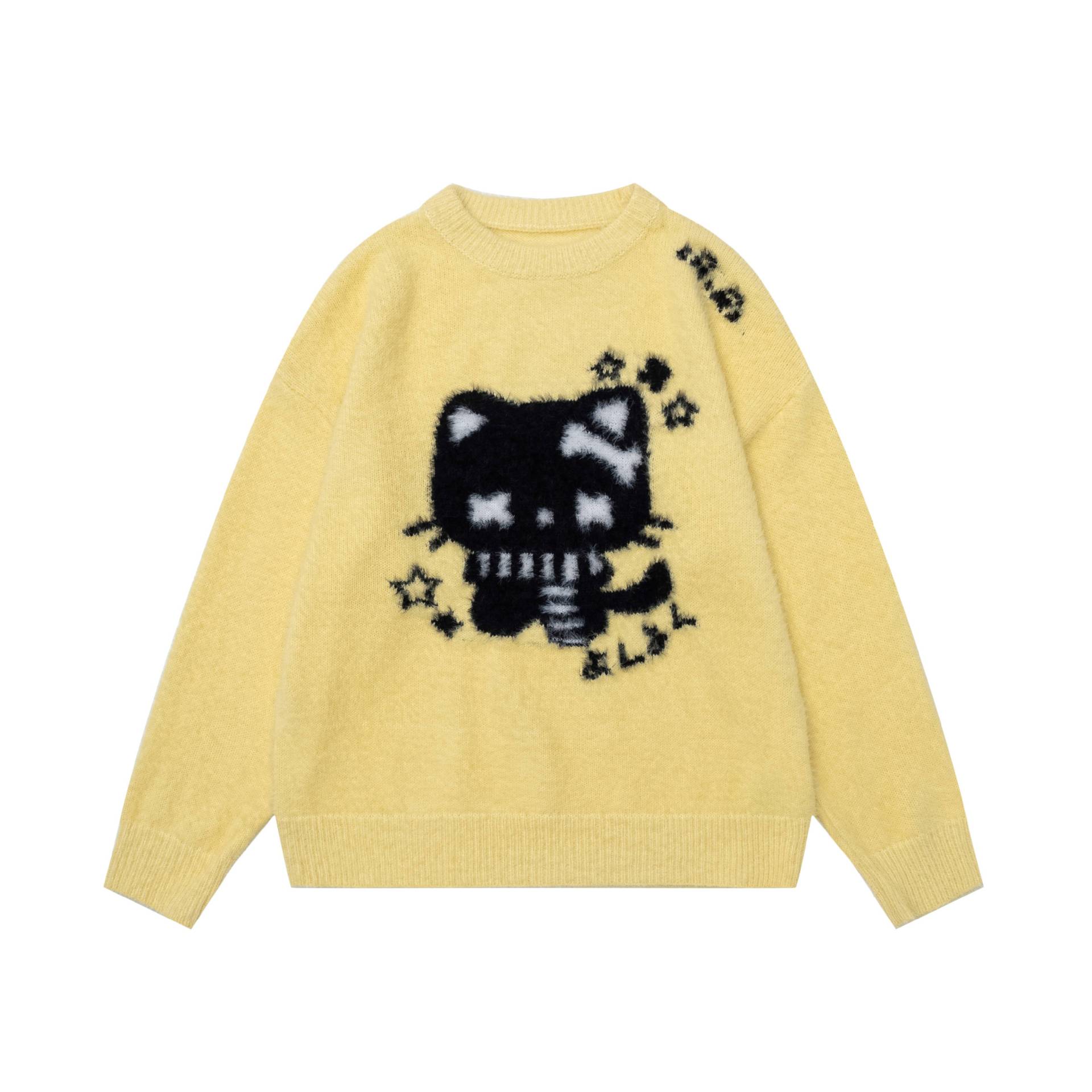 Little Black Cat Jacquard Sweater — image 1