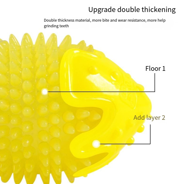 TPR Thickened and Bite resistant Rugby Teeth Cleaning Sound Tearing Elastic Ball Dog Teeth Grinding Toy — image 3