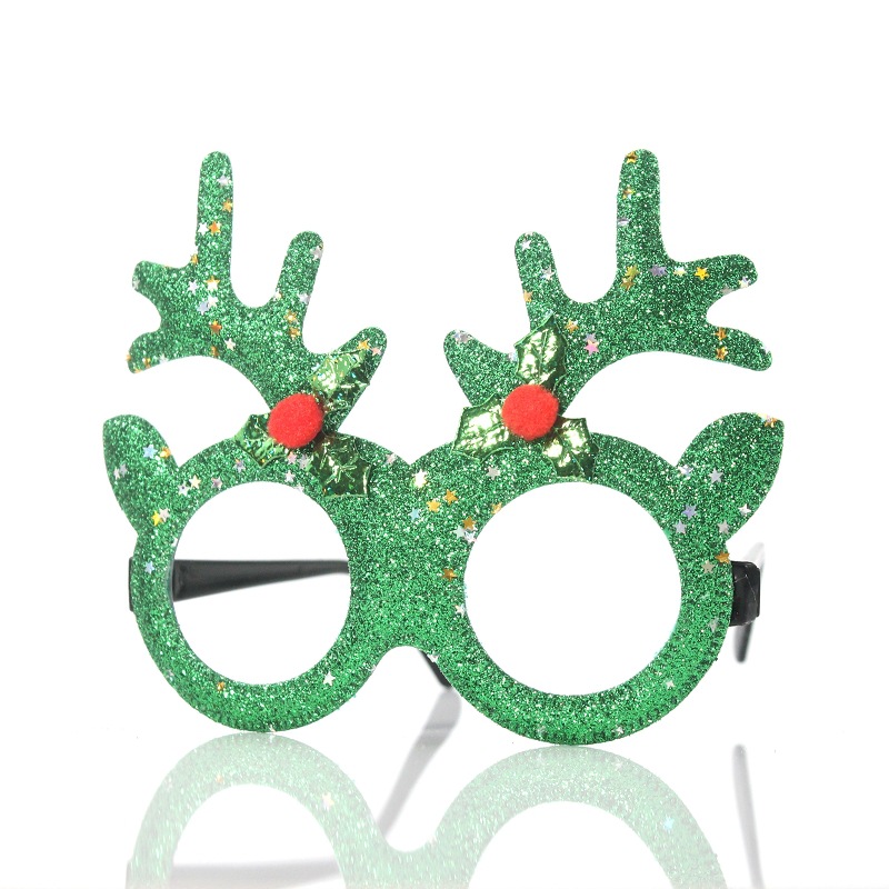 Christmas Glasses Christmas Party Decorative Articles Deer Horn Owl Red Nosed Christmas Ornament — image 4