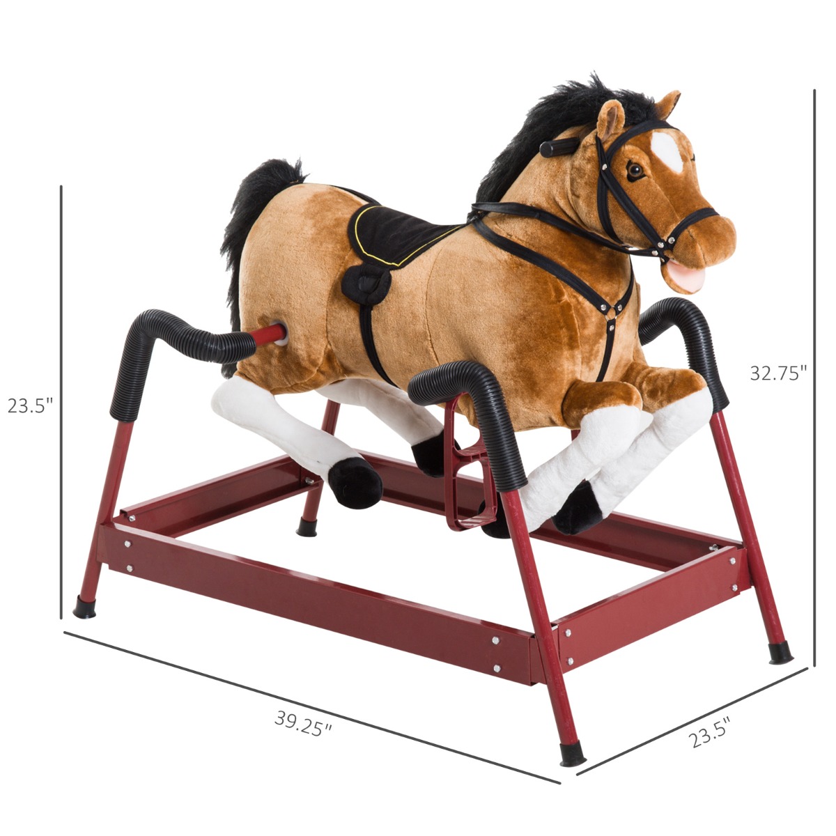 Caballo de Madera Plush para Niños con Sonidos Realistas, Color Marrón — imagen 2