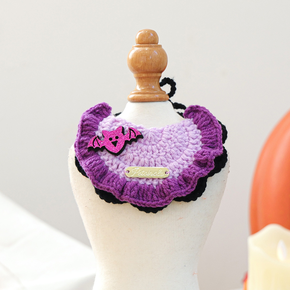 Pet Accessories Halloween Knit Gold Label Bandana Cat Dog Neck Scarf Ghost Festival Pumpkin Collar — image 12