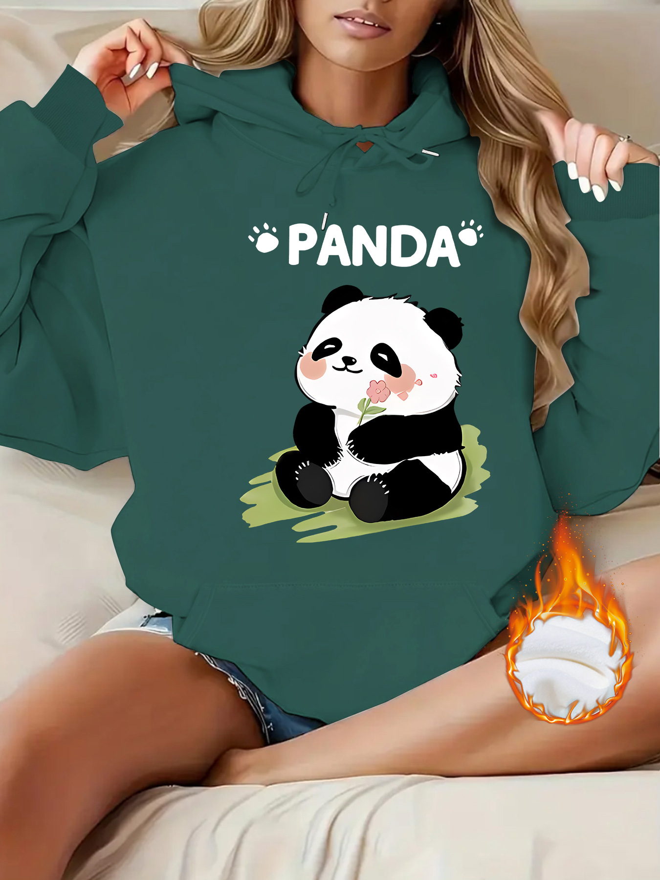 Top hoodie cartoon panda pattern — image 12
