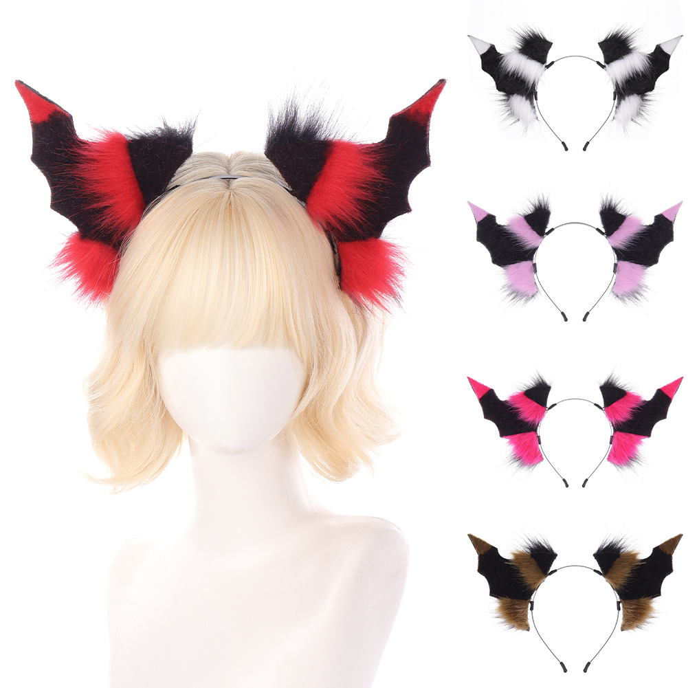 Accesorios de Disfraz de Halloween - Cuernos del Diablo, Orejas de Murciélago y Bandas de Cabello Multicolor — imagen 1