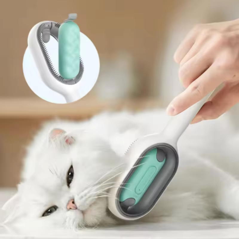 Cepillo de aseo para mascotas, cepillo para gatos de pelo largo, deshilachador de pelo para perros y gatos, con frotador de silicona y tanque de agua, accesorios de productos para mascotas — imagen 1