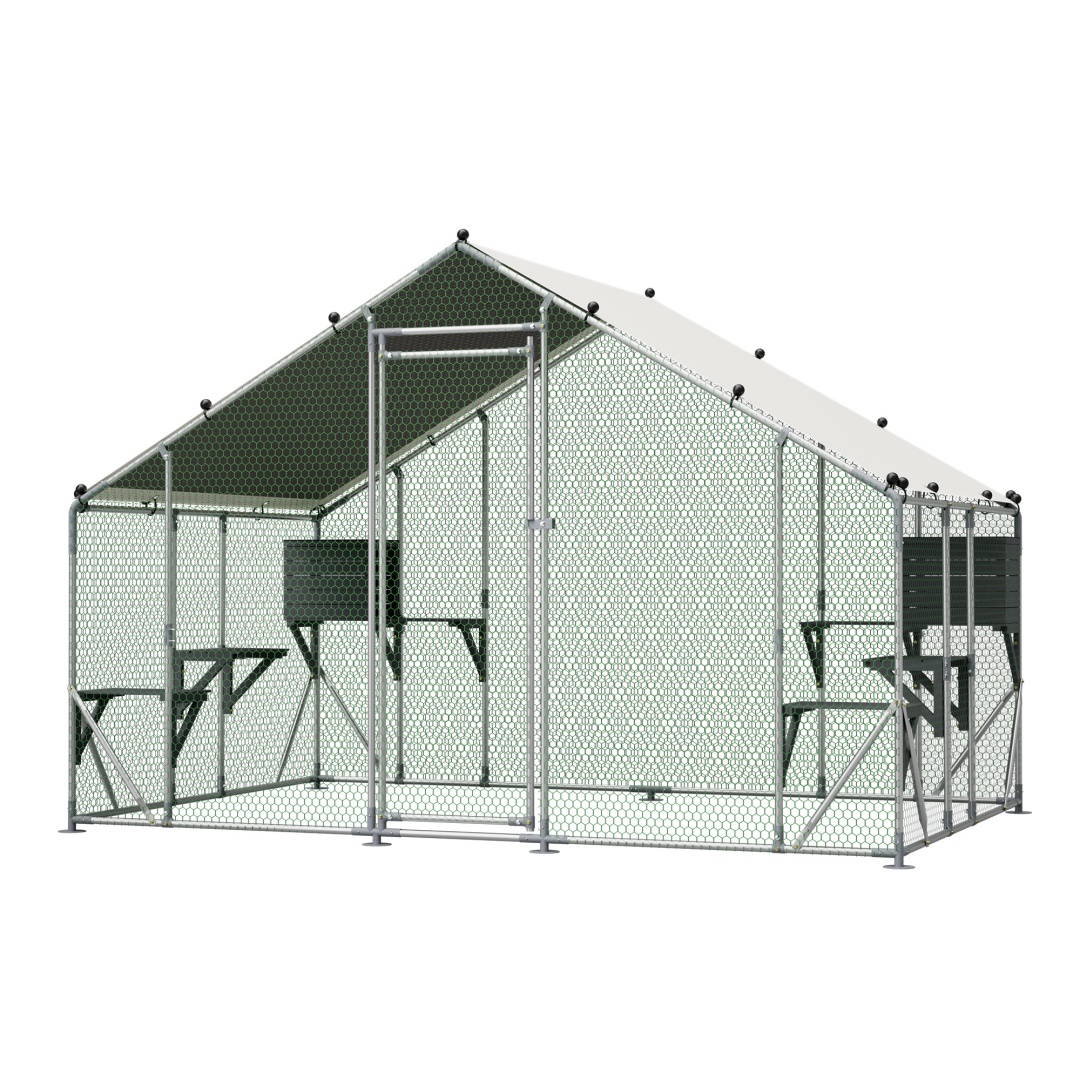 Gabinete de Metal Exterior Resistente 3x2m para Gatos - Plataforma DIY en Madera Sólida, Bloqueo de Seguridad Doble y Mayor Estabilidad, Uso Multi-Animal, Carpa Impermeable Incluida — imagen 8