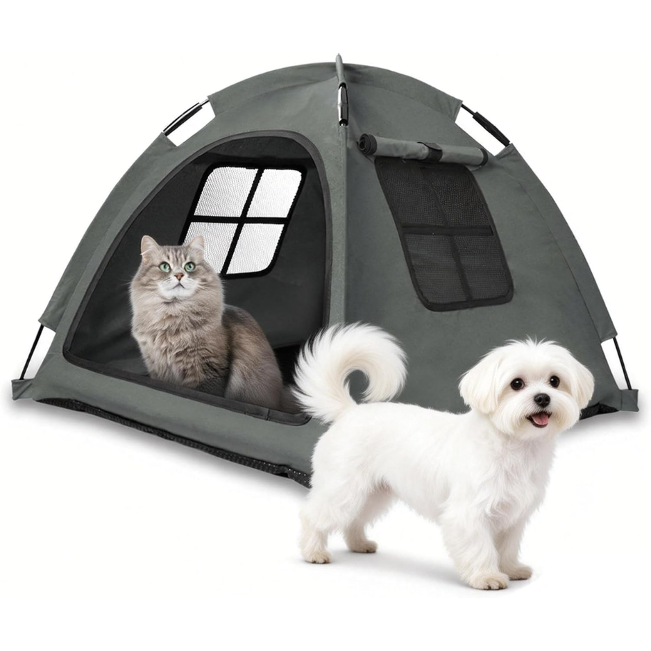 Open Pet Tent For Cats Dogs, Calming Hideaway Soothing Den, Ventilated Mesh, Ripstop Oxford, Tip-proof. No Tools, Washable — image 1