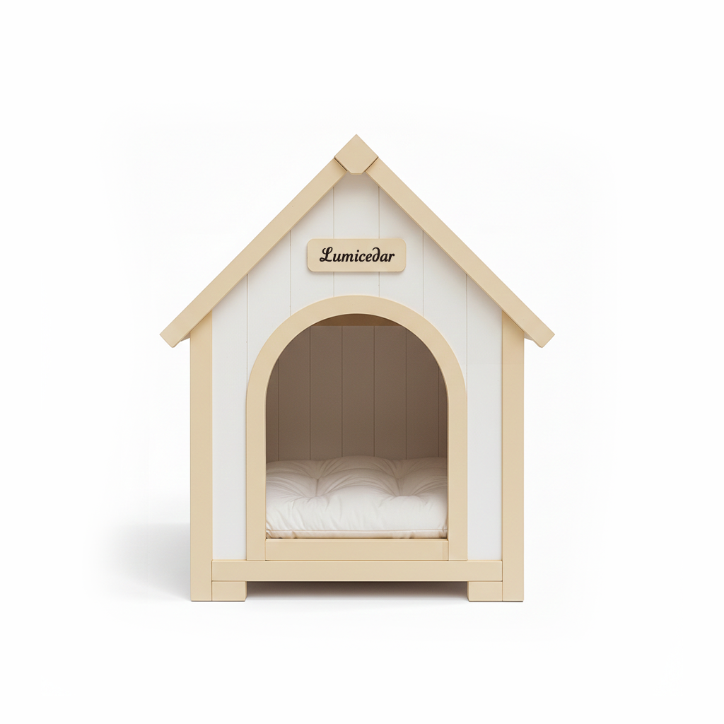 Casa de Perro Moderna en Madera para Interior con Almohadilla EVA – Casa de Animales de Ceder Solida para Pequeños Perros y Gatos — imagen 9