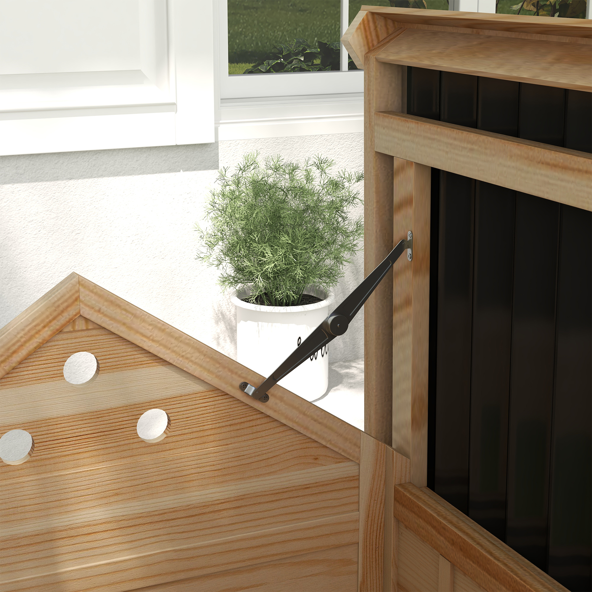 Pet Coop, Wooden House with Openable Roof — image 2