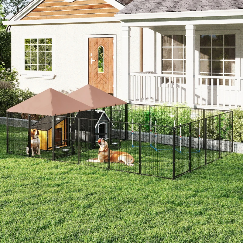 Casa para Perros al Aire Libre Grande con 2 Habitaciones, Comidas Rotativas y Altura Ajustable, Envíos de Paquetes Diferentes - Atención a las Dimensiones y Peso en los Detalles — imagen 10