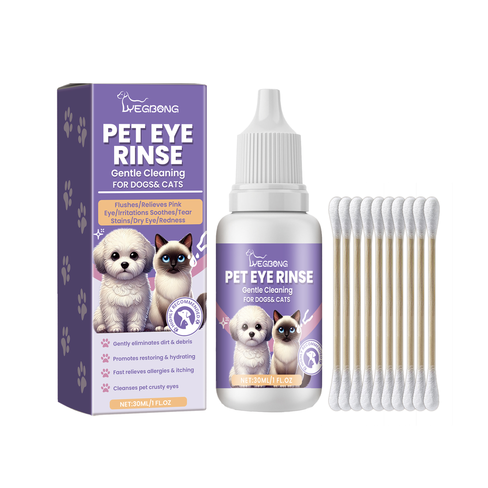 Limpieza Ocular Suave para Mascotas: Elimina Suciedad de los Ojos de Gatos y Perros con Cuidado — imagen 1
