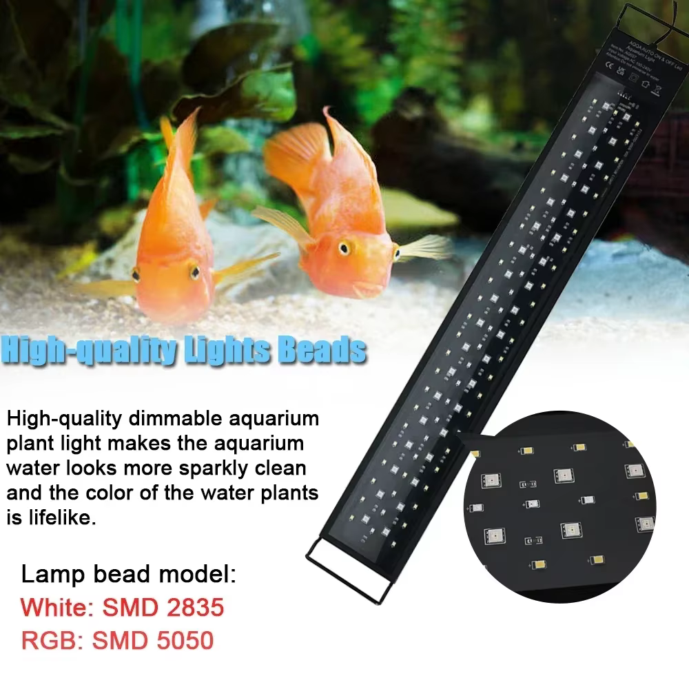 Luz LED de Espectro Completo 24/7 para Acuario de 30-60cm, Lámpara de Crecimiento para Plantas Acuáticas, Decoración de Pecera, IP68 Impermeable, 100V-240V — imagen 5
