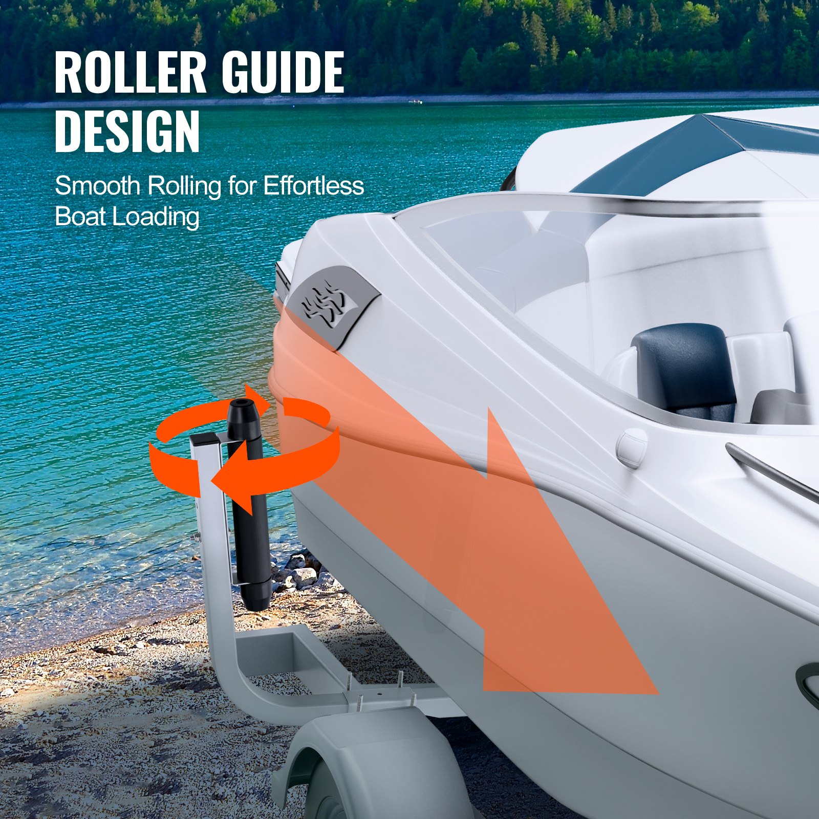 Marine Trailer Guide Set, 20.5” Flexibly Adjustable Poles, Pair Of Steel Anti-Rust Guides, Durable Roller Support For Ski, Fishing, Or Sailboat Trailers — image 2