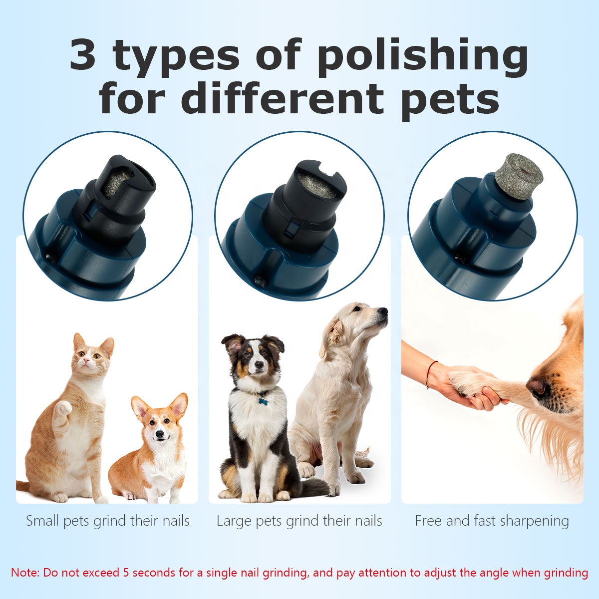 Electric Pet Nail Polisher With Light Dog And Cat Cleaning Automatic Manicure Device USB Rechargeable Manicure Device — image 3