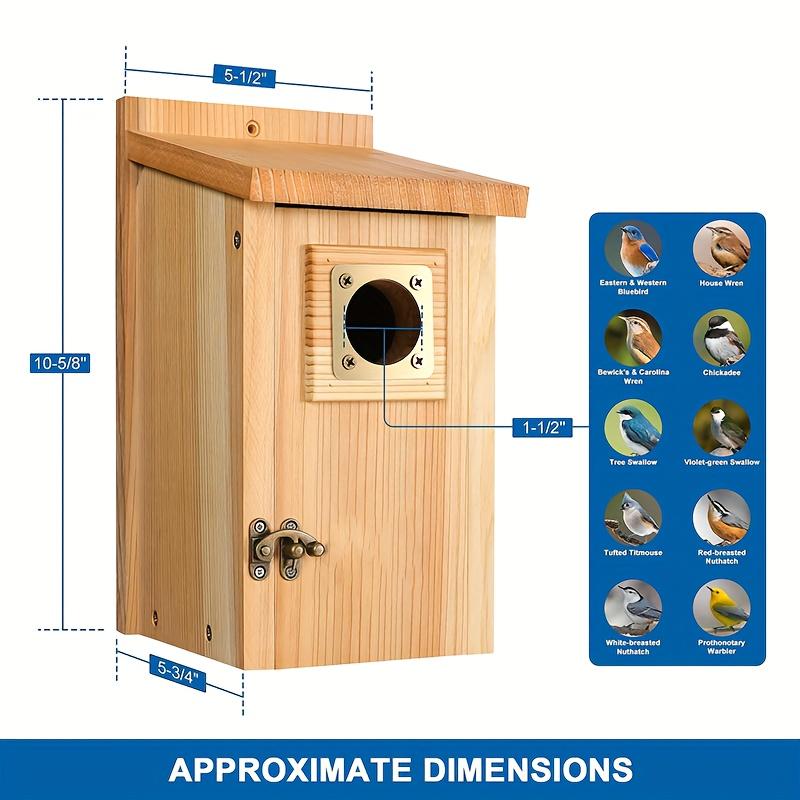 Aparato de 2 Casas de Pájaros Hechas a Mano en Ciprés Natural: Duraderas y Ecológicas para Jardines, Balcones o Patios — imagen 5