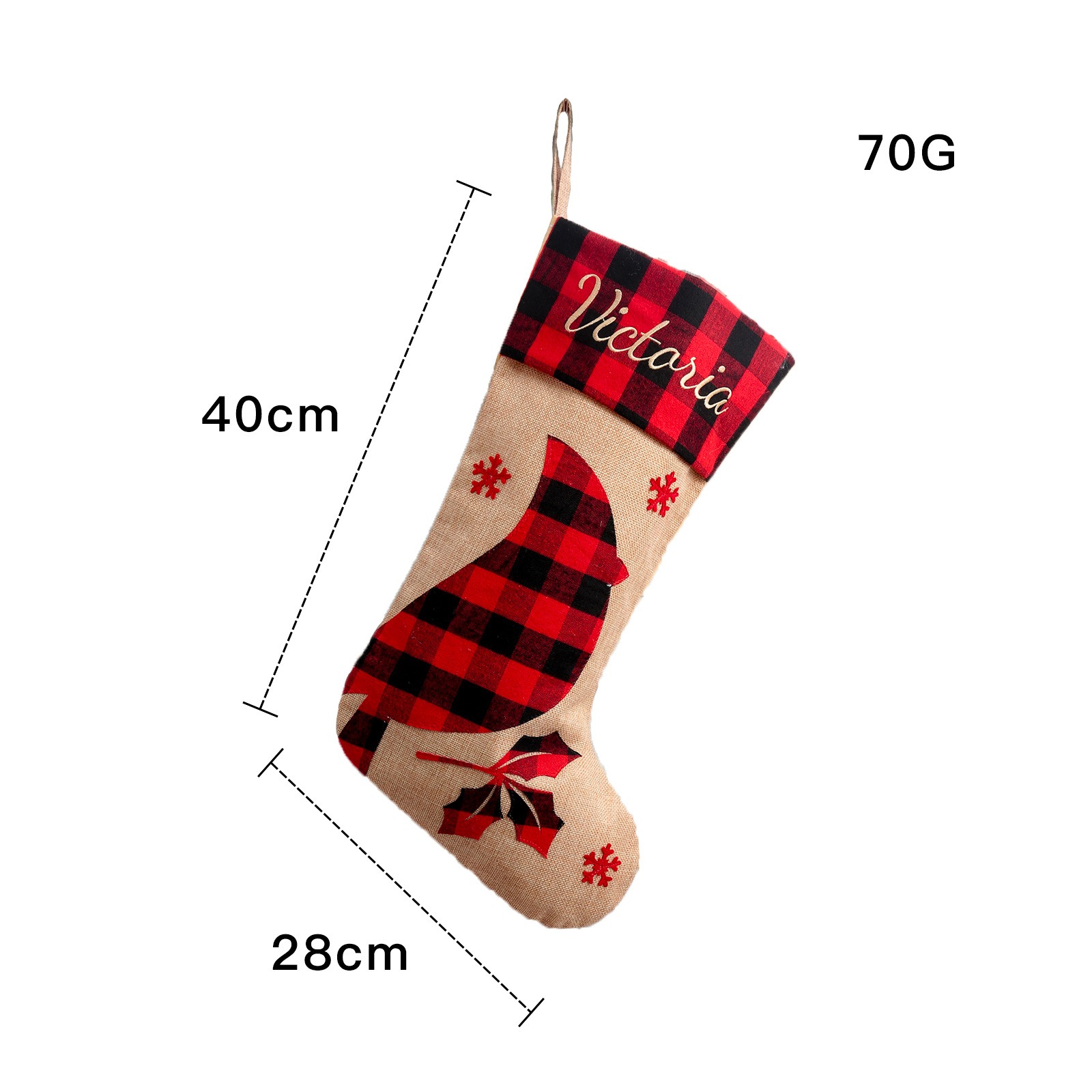 Christmas Decoration Large Machine Embroidered Christmas Socks Christmas Gebu Elk Snowflake Children's Gift Socks Pendant — image 4