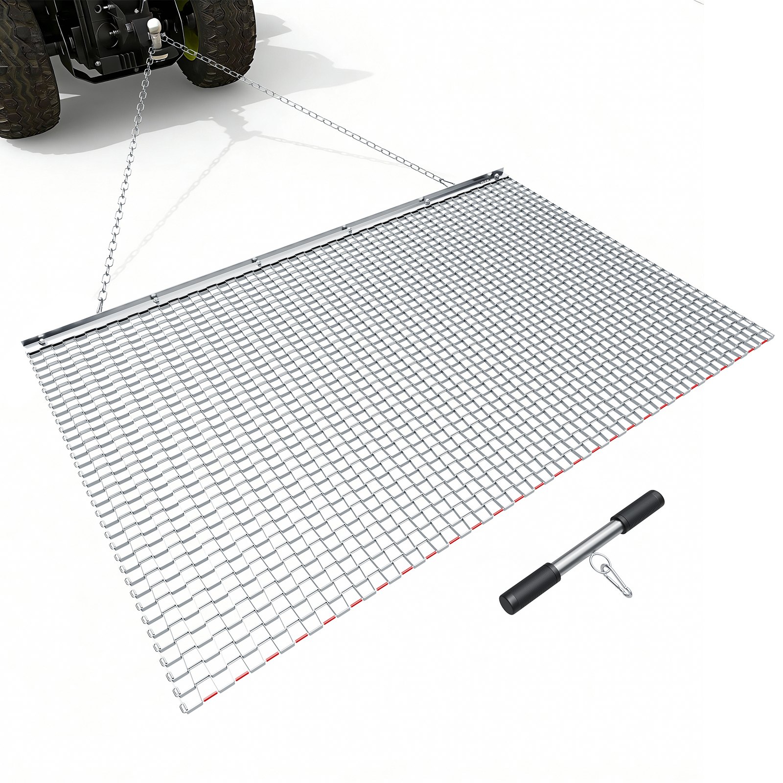 Arrastre de Dragado, 5 x 3 pies, Arrastrador de Cadena de Alta Eficiencia para Niveles, Accesorios para ATVs UTVs Tractores, Malla de Acero Galvanizado Duradero con Cadenas de Remolque, Ideal para Eliminar Surcos en Caminos de Grava y Nivelar Campos Agrícolas — imagen 1