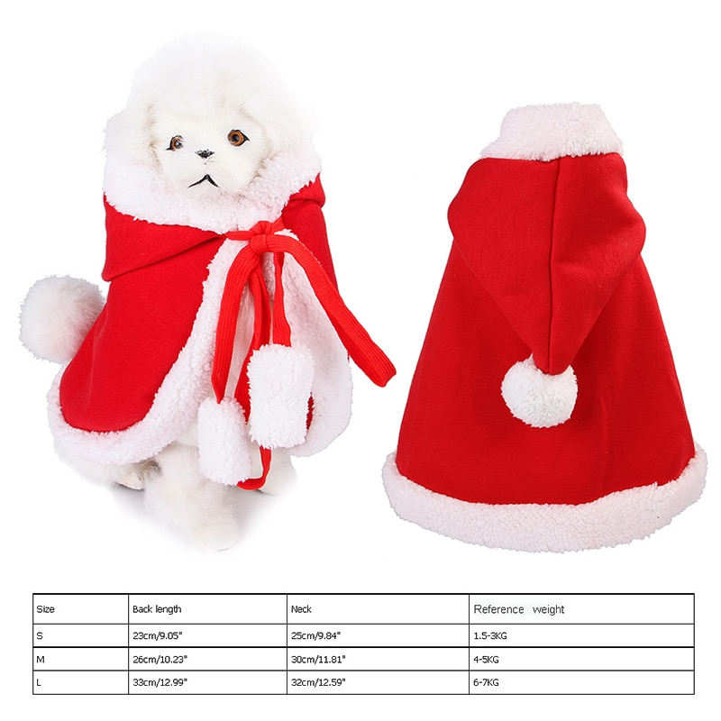 Pet Christmas Hooded Cloak Cute Cats Dogs Xmas Costume Winter Christmas Clothes Small Animal Hooded Cloak Fashion Dog Cat Cloth — image 6