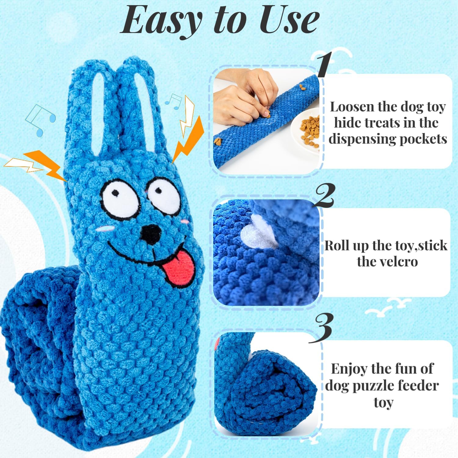Juguetes de Rompecabezas Interactivos para Perros con Sonido, Juguetes Plush Inteligentes, Manta de Olfateo y Capacitación de Instinto para Cachorro, Juegos de Inteligencia Canina para Puppies — imagen 8