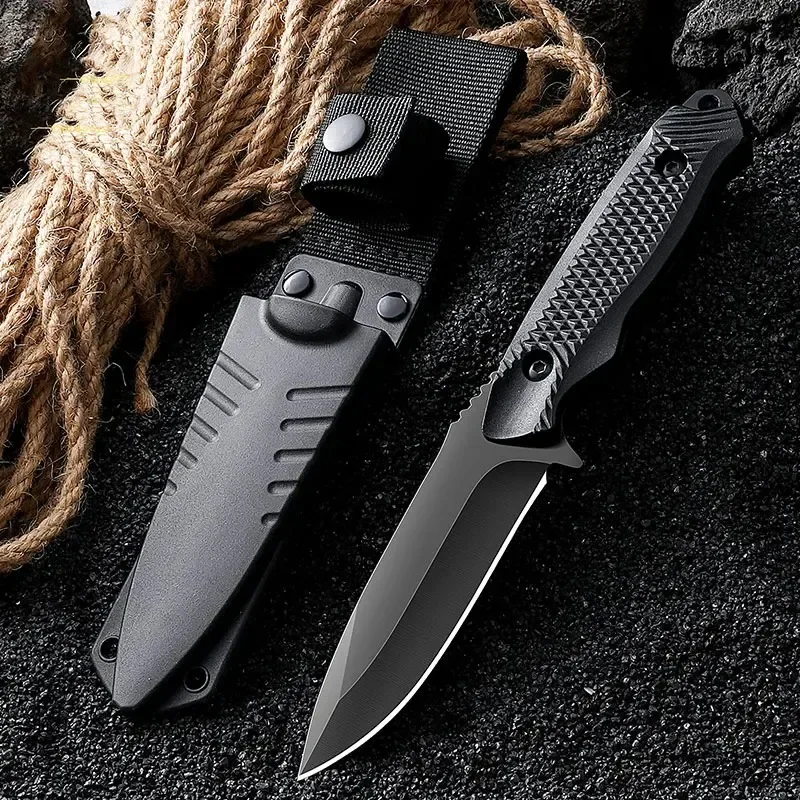 Stainless steel sheath pocket knife, high hardness knife, portable sheath peel knife outdoor barbecue knife — image 2