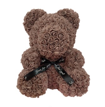 Ramo de rosas simuladas de oso que abraza el corazón, regalo de cumpleaños para ositos de peluche — imagen 4