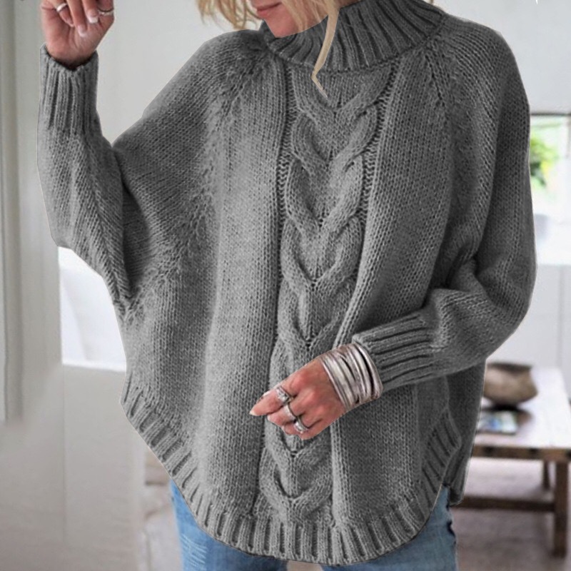 Sweater autumn winter loose bat sleeve T-shirt for women — image 3