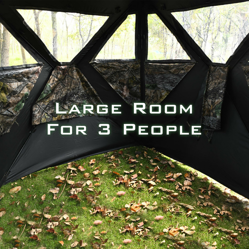 3 Person Portable Pop-Up Ground Hunting Blind With Tie-downs — image 8