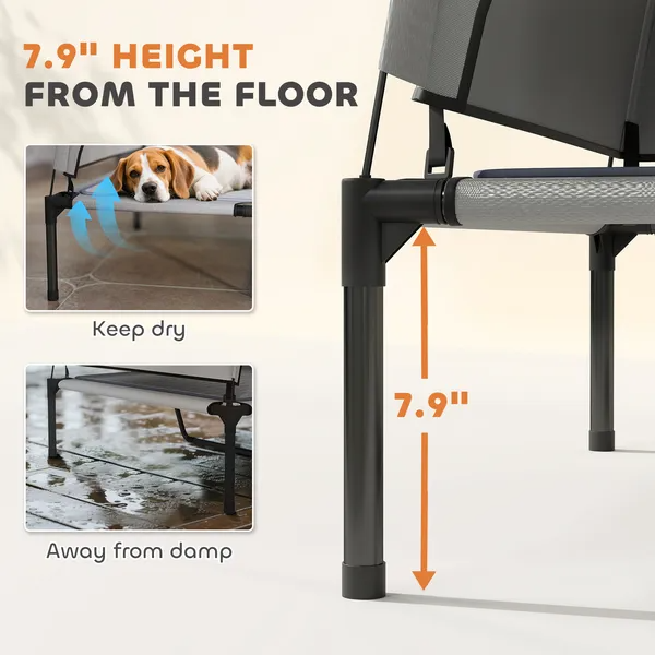 Cama para Perros Elevada con Pabellón Removible, Cama Portátil Exterior para Mascotas con Manta de Enfriamiento y Bolsa de Almacenaje — imagen 6