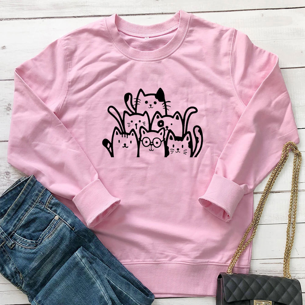 Cartoon Cute Cat Printed Hoodie — image 7