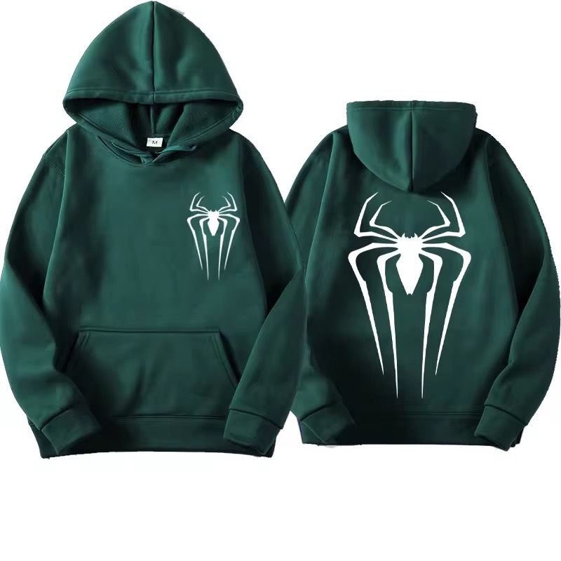 Dark Gothic Y2K Spider Print Hooded Sweatshirt Jacket — image 3