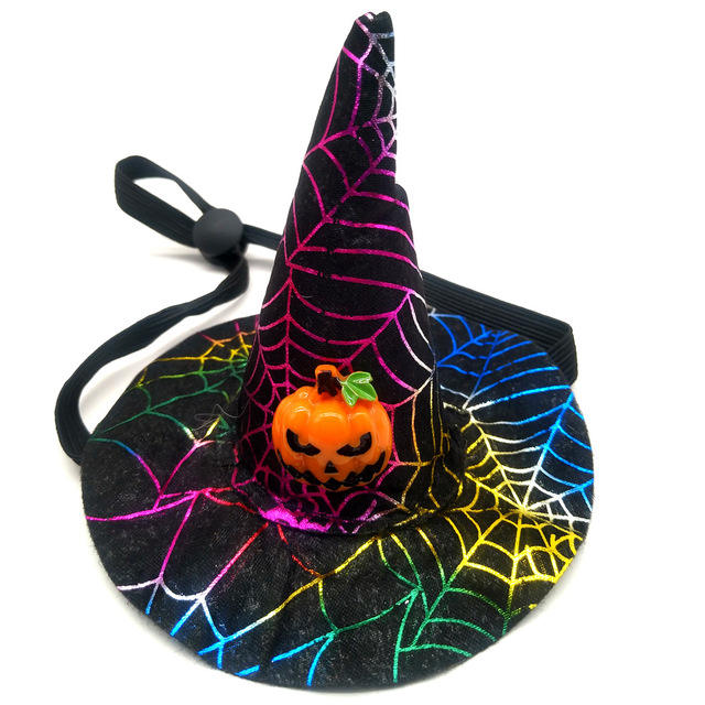 Halloween Spider Web Witch Hat Elastic Hair with Pet Supplies Dog Cat Pumpkin Bat Hat Hair Accessories — image 10